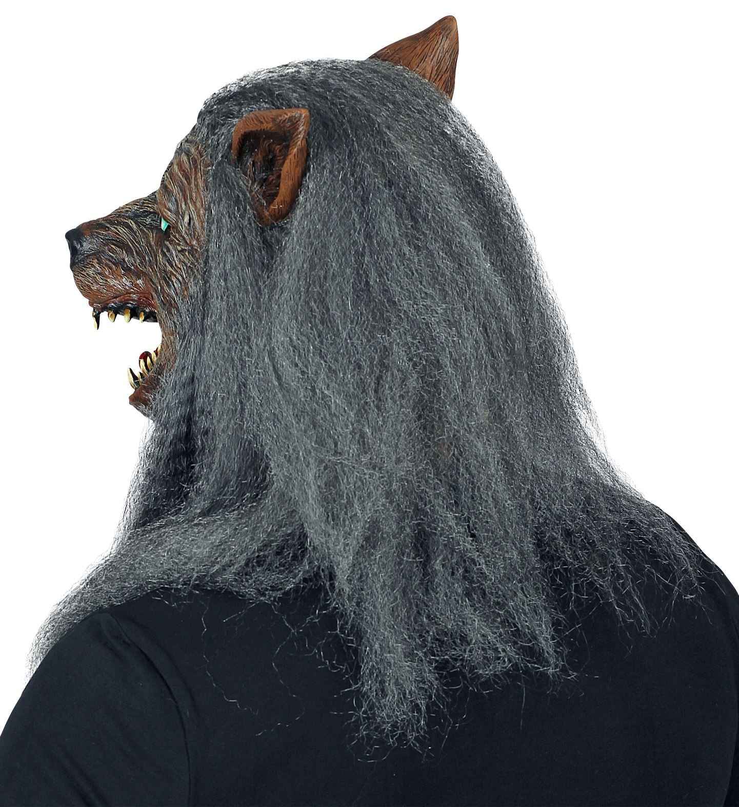 Werwolf Vollkopfmaske mit Fell – Widmann Furry Halloween Maske - Fasnacht24.ch
