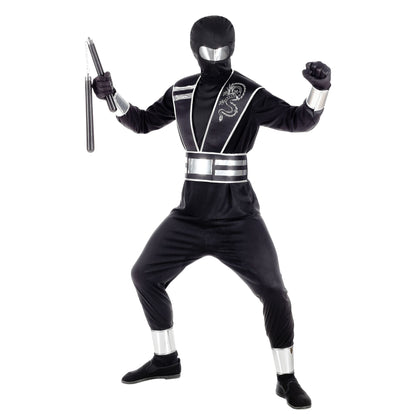 "SPIEGELNINJA" (Oberteil, Hose, Rüstung mit Gürtel, Armschoner, Beinschoner, Handschuhe, Maske)