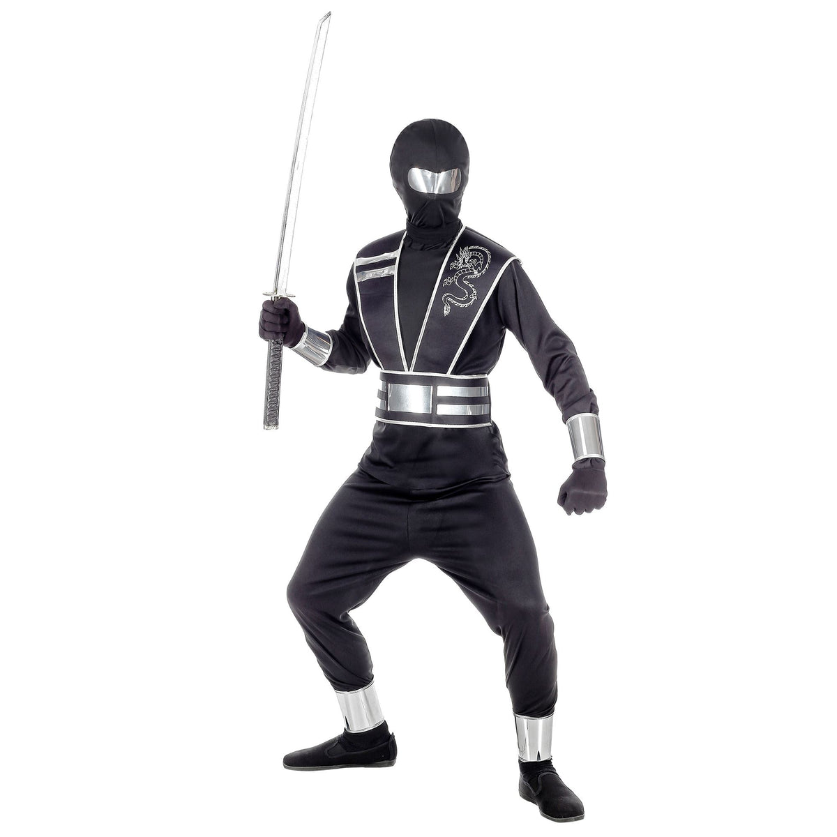 "SPIEGELNINJA" (Oberteil, Hose, Rüstung mit Gürtel, Armschoner, Beinschoner, Handschuhe, Maske)