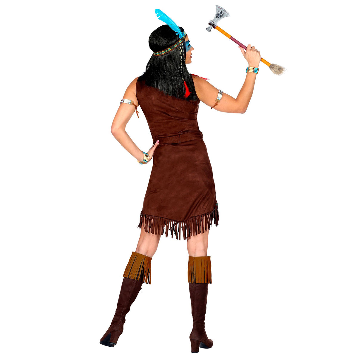 "INDIANERIN" (Kleid, Gürtel, Stirnband mit Feder)