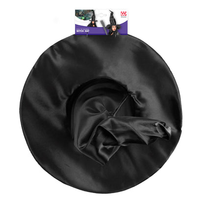 Widmann Kostümhut Extra grosser modellierbarer Satin-Hexenhut für Fasnacht und Halloween