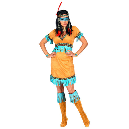 "INDIANERIN" (Kleid, Stirnband mit Feder)