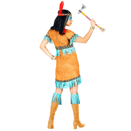 "INDIANERIN" (Kleid, Stirnband mit Feder)