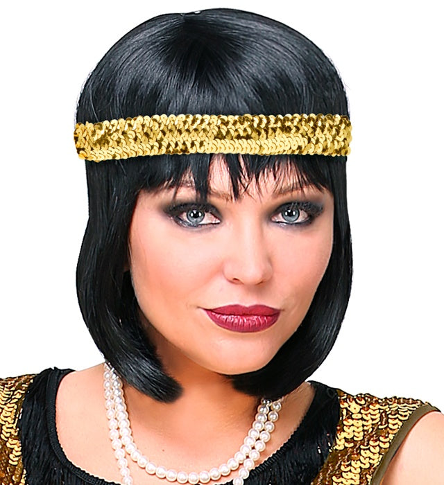 "GOLDENES PAILLETTEN STIRNBAND"