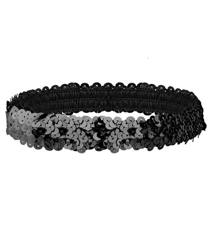 "SCHWARZES PAILLETTEN STIRNBAND"