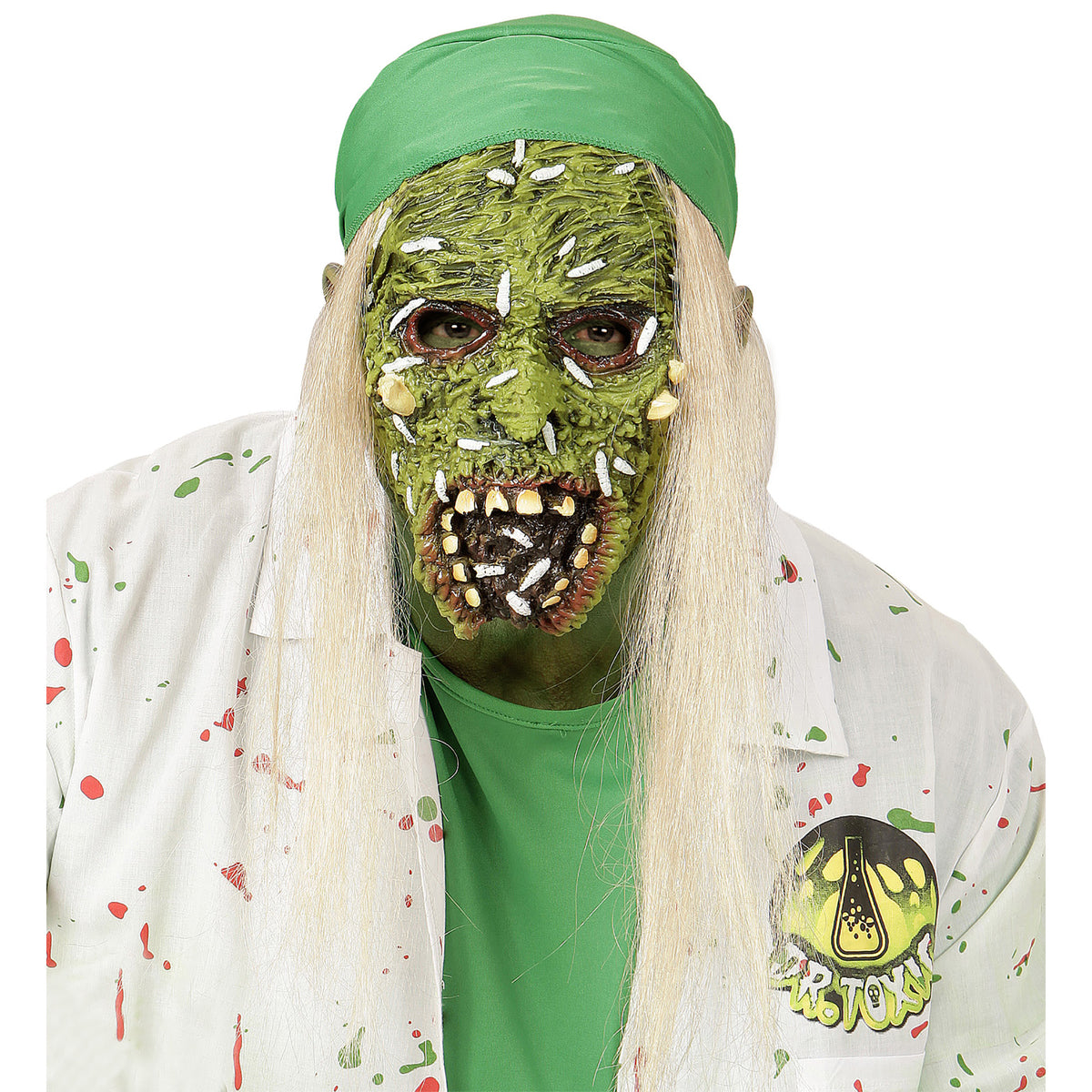 "HALBMASKE TOXISCHER ZOMBIEDOKTOR MIT HAAR"