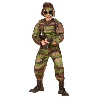 "SUPER MUSKEL SOLDAT" (Muskelshirt, Hose, Stirnband)