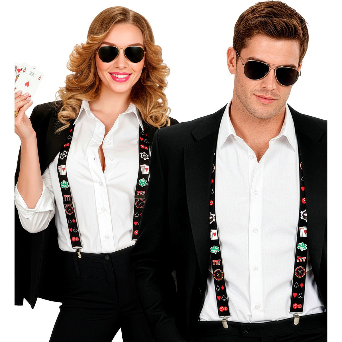 "HOSENTRÄGER MIT POKER-MOTIVEN"