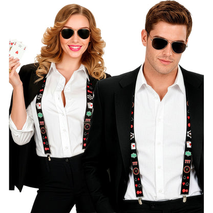 "HOSENTRÄGER MIT POKER-MOTIVEN"