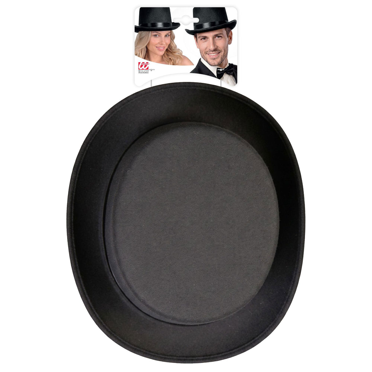 Schwarzer Zylinderhut aus Wollfilzoptik 13 cm von Widmann – Detailansicht