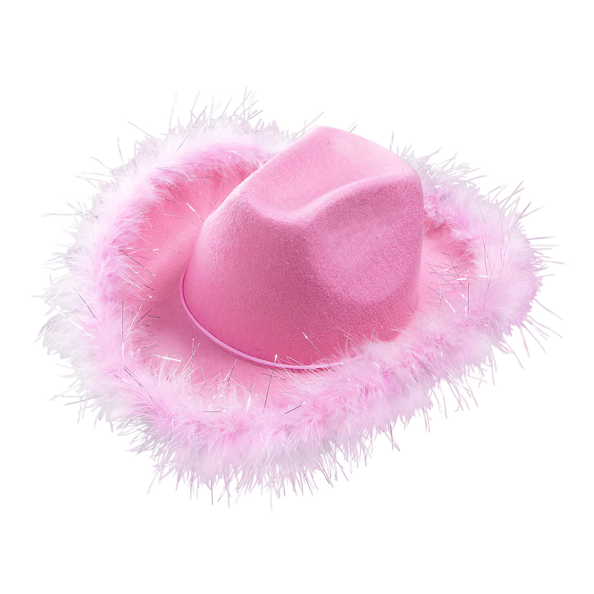 "COWGIRLHUT MIT MARABOU" aus Filz - rosa