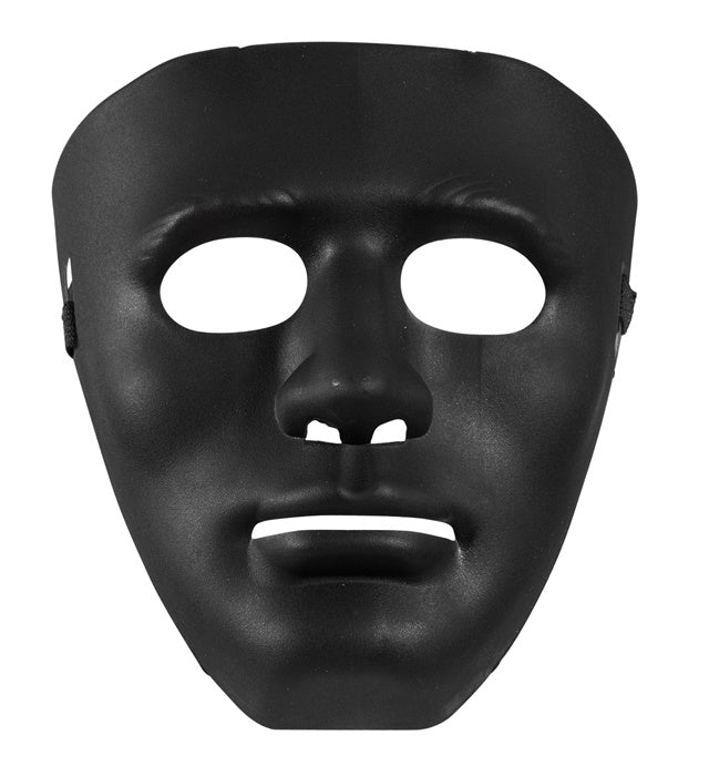 Widmann schwarze Anonymous-Maske aus Hart-PVC für Erwachsene – Produktansicht