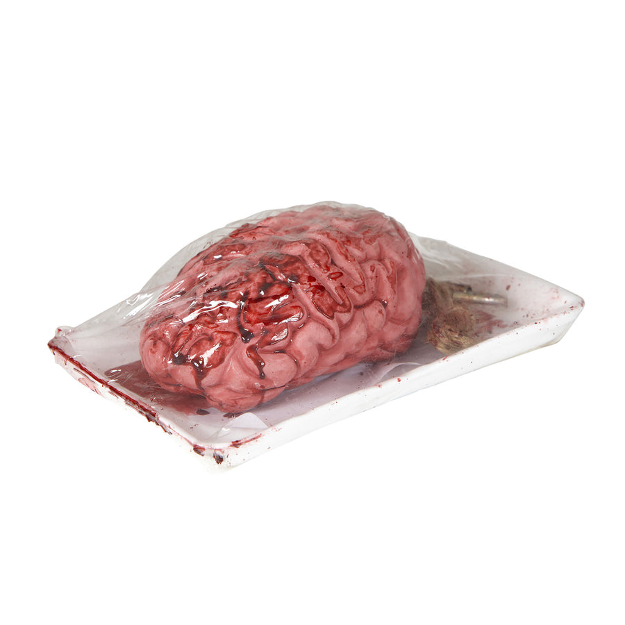 Widmann blutiges Gehirn in Verpackung aus PVC für Halloween-Dekoration – Detailansicht