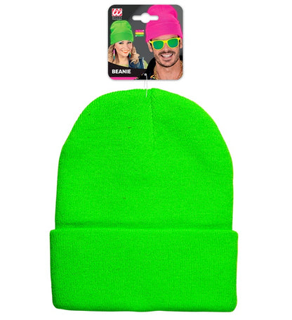"MÜTZE BEANIE NEON GRÜN" WOLLOPTIK