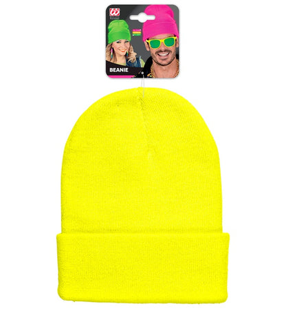 "MÜTZE BEANIE NEON GELB" WOLLOPTIK
