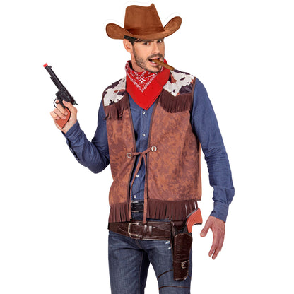 "BRAUNER WESTERNPISTOLENHOLSTER" aus Kunstleder