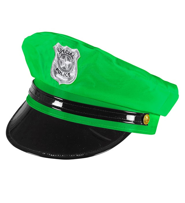 "NEON GRÜNE POLIZEIMÜTZE"
