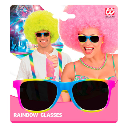 Widmann Regenbogenbrille im bunten Regenbogen-Design – Seitenansicht