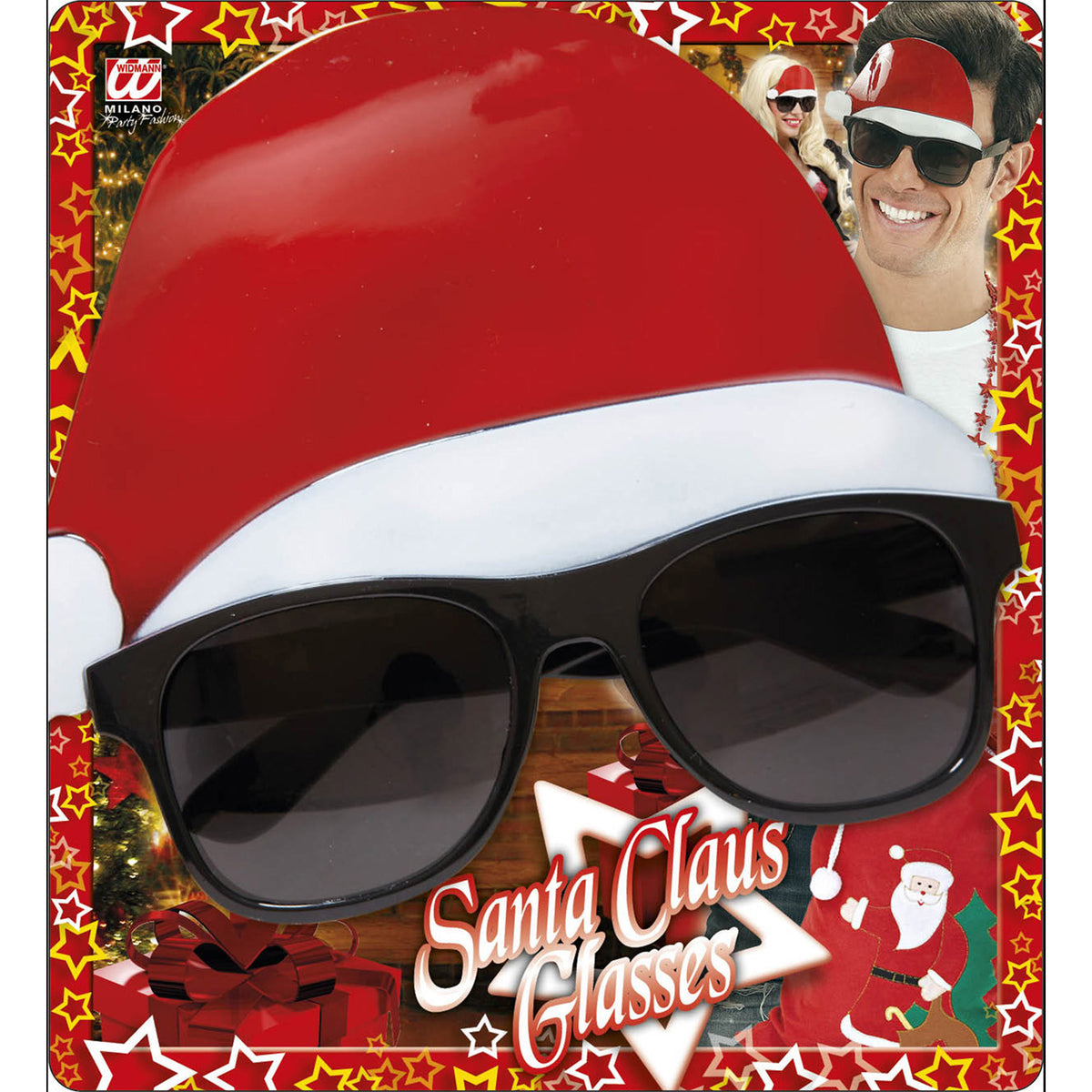 Widmann Weihnachtsmann-Brille als Kostümaccessoire – Detailansicht