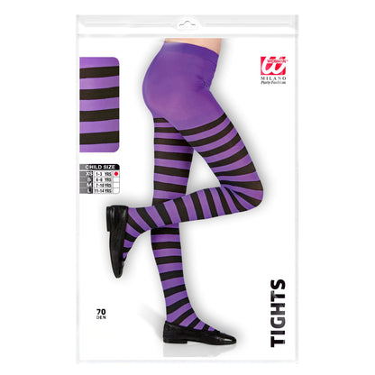 "STRUMPFHOSE LILA/SCHWARZ GESTREIFT" 70 DEN
