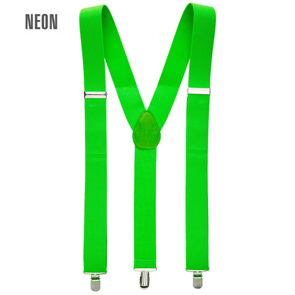 Widmann Kostümzubehör Neon grüne Hosenträger für Fasnacht und Mottoparty