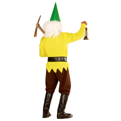 "GELBER ZWERG" (Jacke, Hose, Gürtel mit Tasche, Schuhüberzieher, Hut, Augenbrauen und Bart)