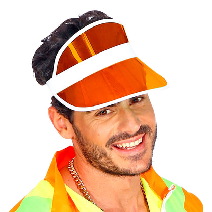 "ORANGENE 80er JAHRE SONNENKAPPE"