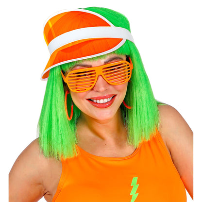 "ORANGENE 80er JAHRE SONNENKAPPE"