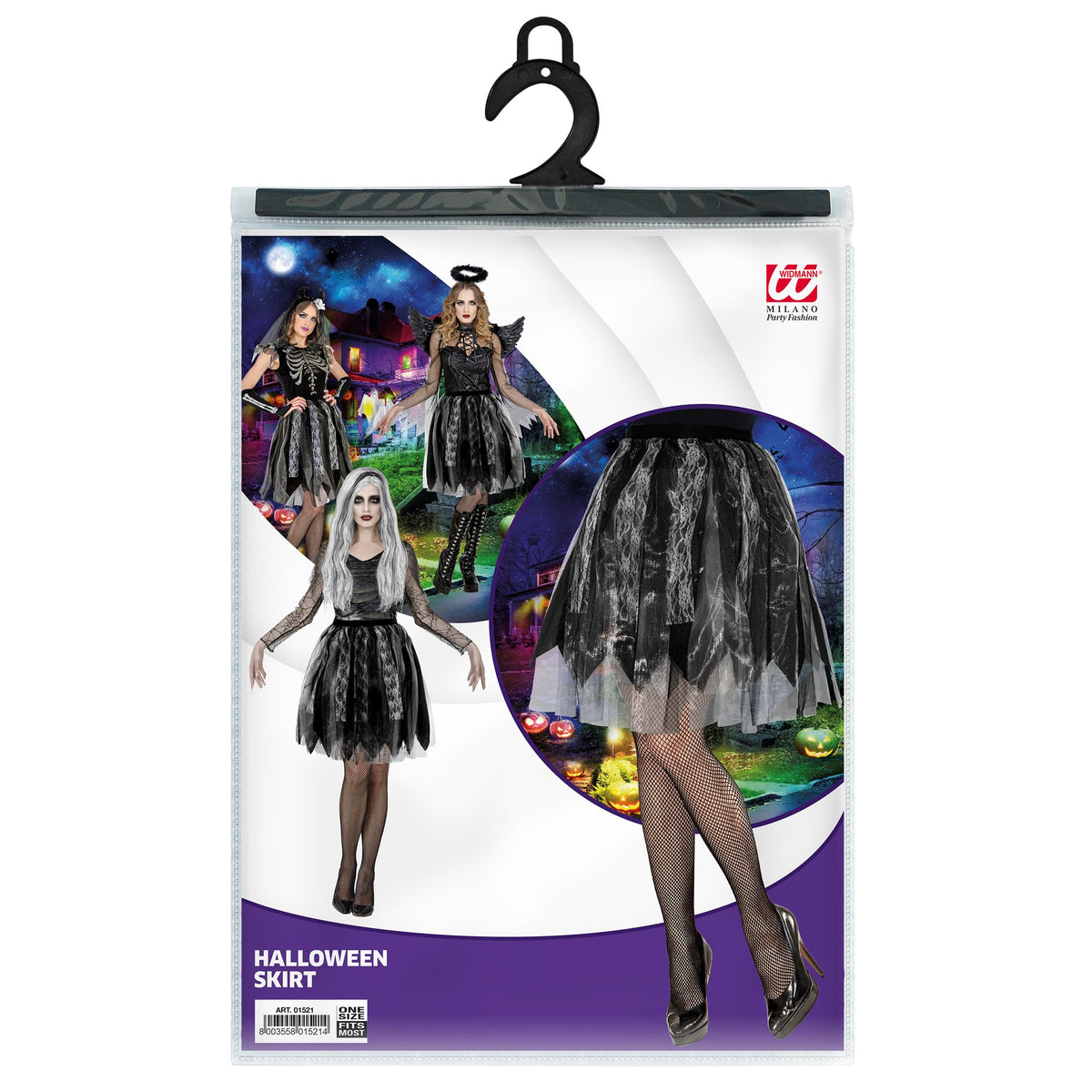 Widmann schwarzer Halloween-Rock für Erwachsene – Verpackung