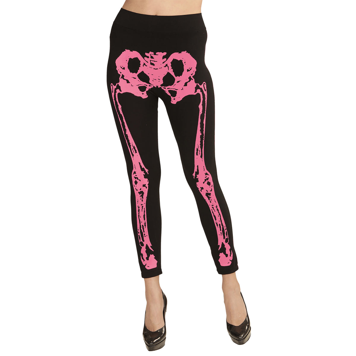 "NEON PINKE SKELETTLEGGINGS" 75 DEN