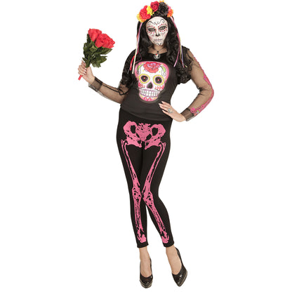 "NEON PINKE SKELETTLEGGINGS" 75 DEN
