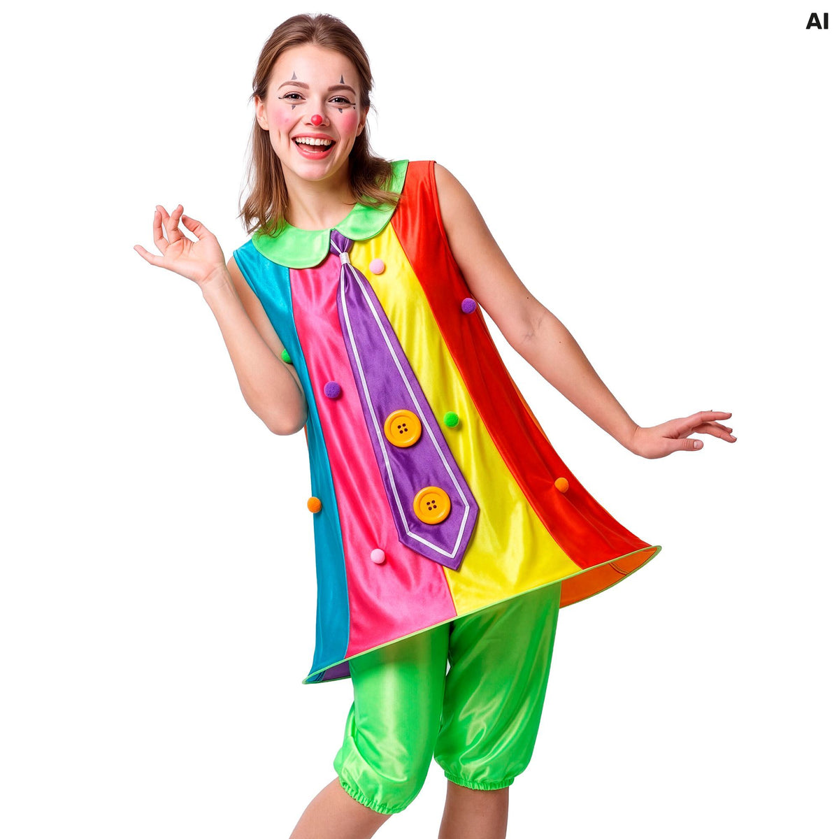 "CLOWN" (Kleid mit Reifrock und Krawatte, Hose)