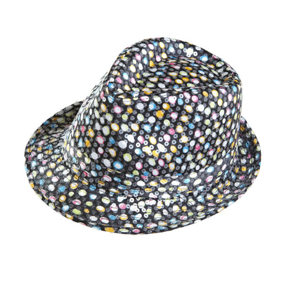 Schwarzer gepunkteter Fedora mit bunten Pailletten von Widmann – Produktansicht