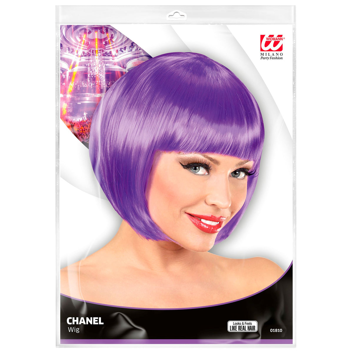 Widmann lila Chanel-Perücke für Fasnacht und Mottopartys