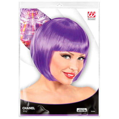 Widmann lila Chanel-Perücke für Fasnacht und Mottopartys