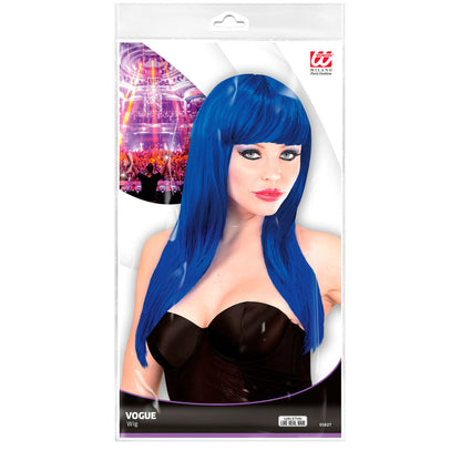 Widmann Perücken Blaue Vogue Perücke für Fasnacht und Mottopartys