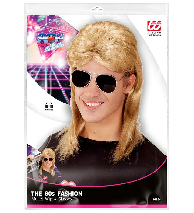 "BLONDE PERÜCKE VOKUHILA 80er JAHRE MIT BRILLE" in Polybag