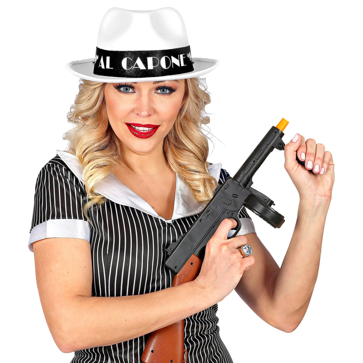 Weisser Al Capone Hut aus Filz von Widmann – Verpackung