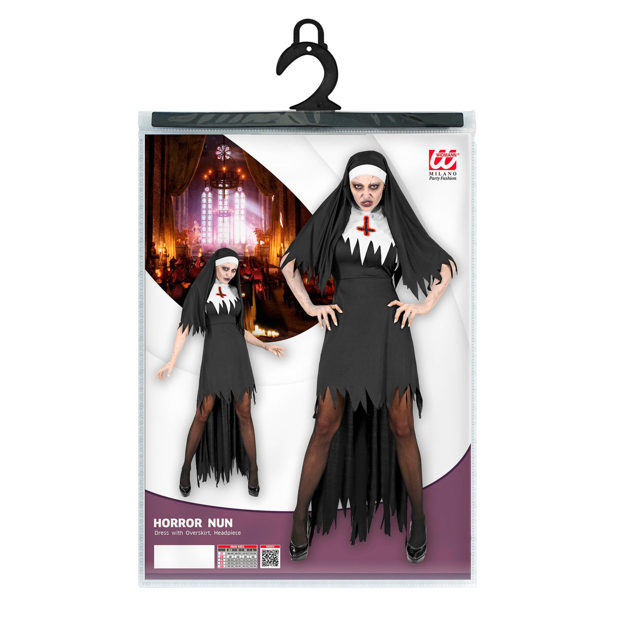 "HORROR NONNE" (Kleid mit Rock, Haube)
