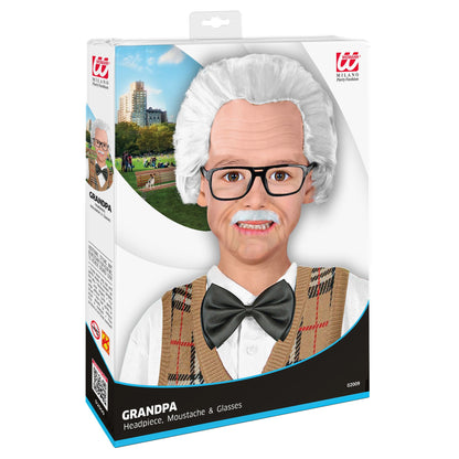 "OPA PERÜCKE MIT GLATZE, SCHNURRBART & BRILLE" in Box