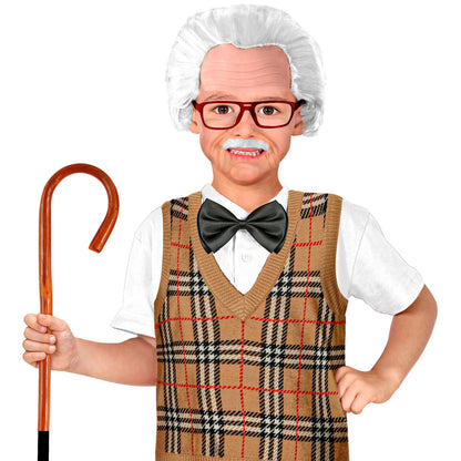 "OPA PERÜCKE MIT GLATZE, SCHNURRBART & BRILLE" in Box