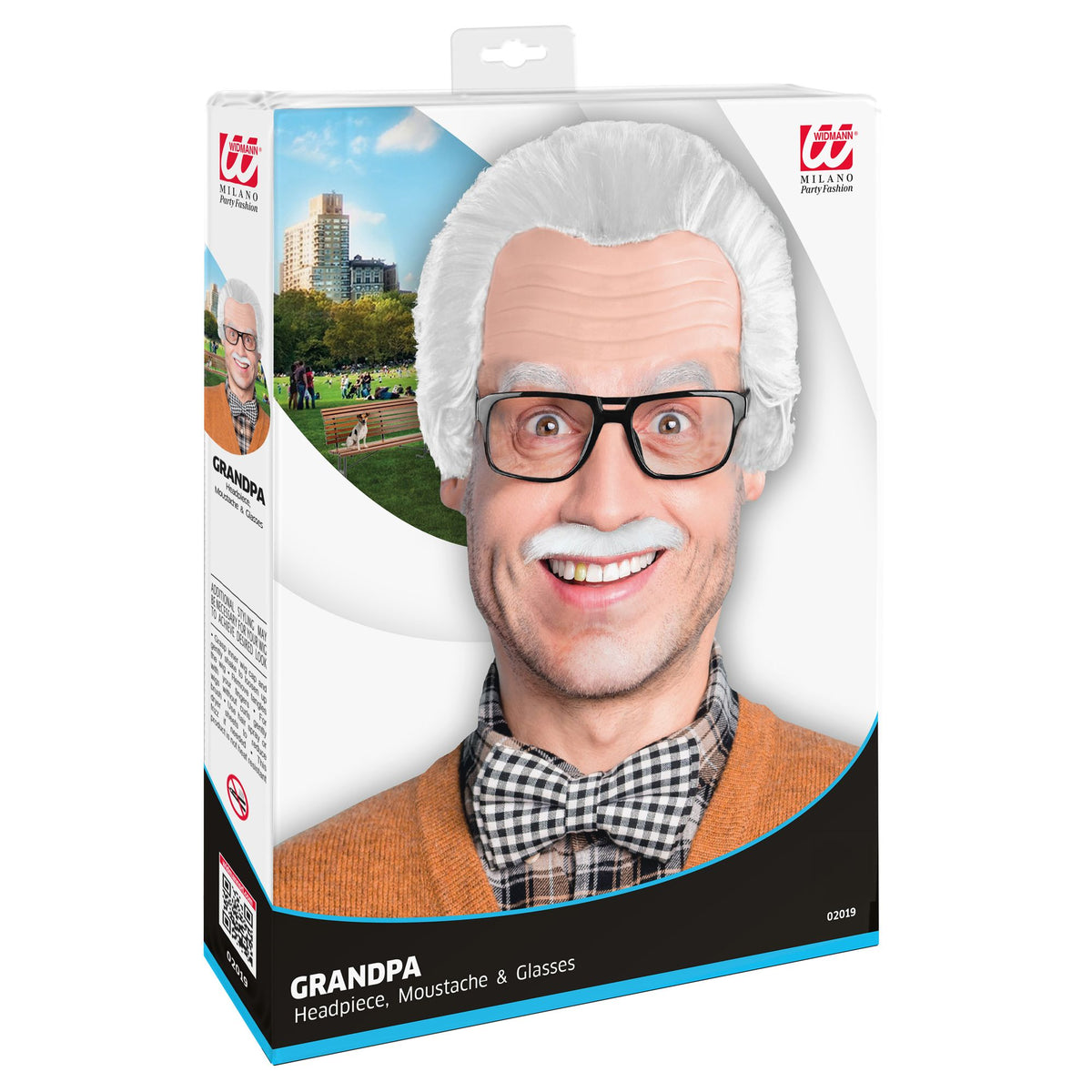 "OPA PERÜCKE MIT GLATZE, SCHNURRBART & BRILLE" in Box