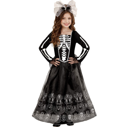 Widmann SKELETRIA Kostüm für Kinder mit Kleid Tüllrock und Haarreif