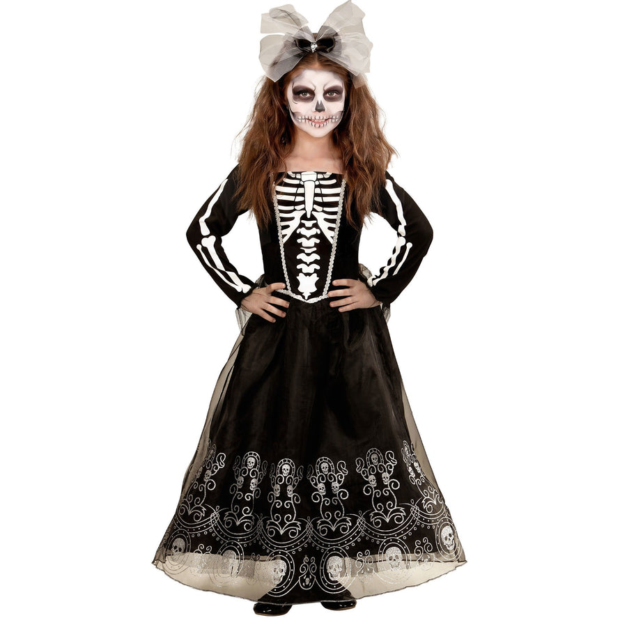 Widmann SKELETRIA Kostüm für Kinder mit Kleid Tüllrock und Haarreif