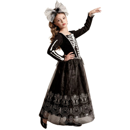 Widmann SKELETRIA Kostüm für Kinder mit Kleid Tüllrock und Haarreif