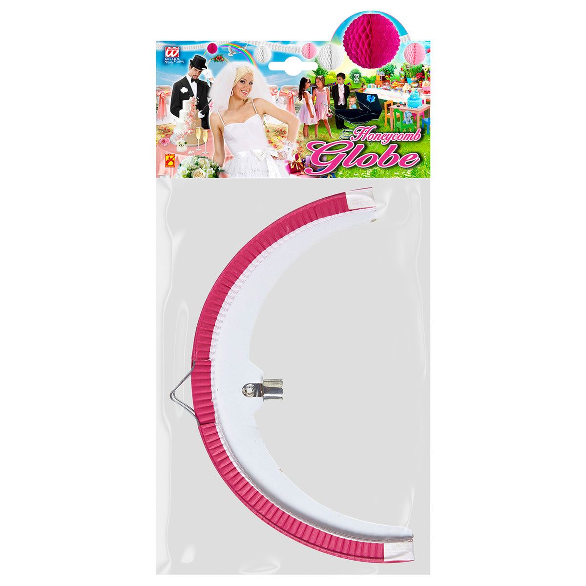 Pinker Wabenball-Lampion Ø 32 cm von Widmann – Detailansicht