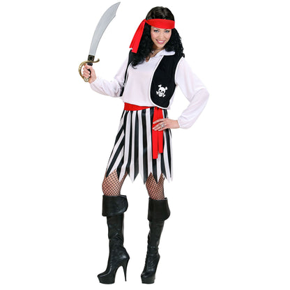 "PIRATIN" (Hemd mit Weste, Rock, Gürtel, Kopftuch)