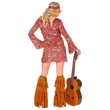 "HIPPIE" (Kleid, Weste, Stirnband, Stiefelüberzieher mit Fransen)