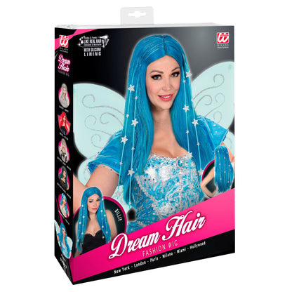 "FEEN DREAM HAIR PERÜCKE MIT LAMETTA, STERNEN & HOCHWERTIGEM SILIKON LINING" in farbiger Box