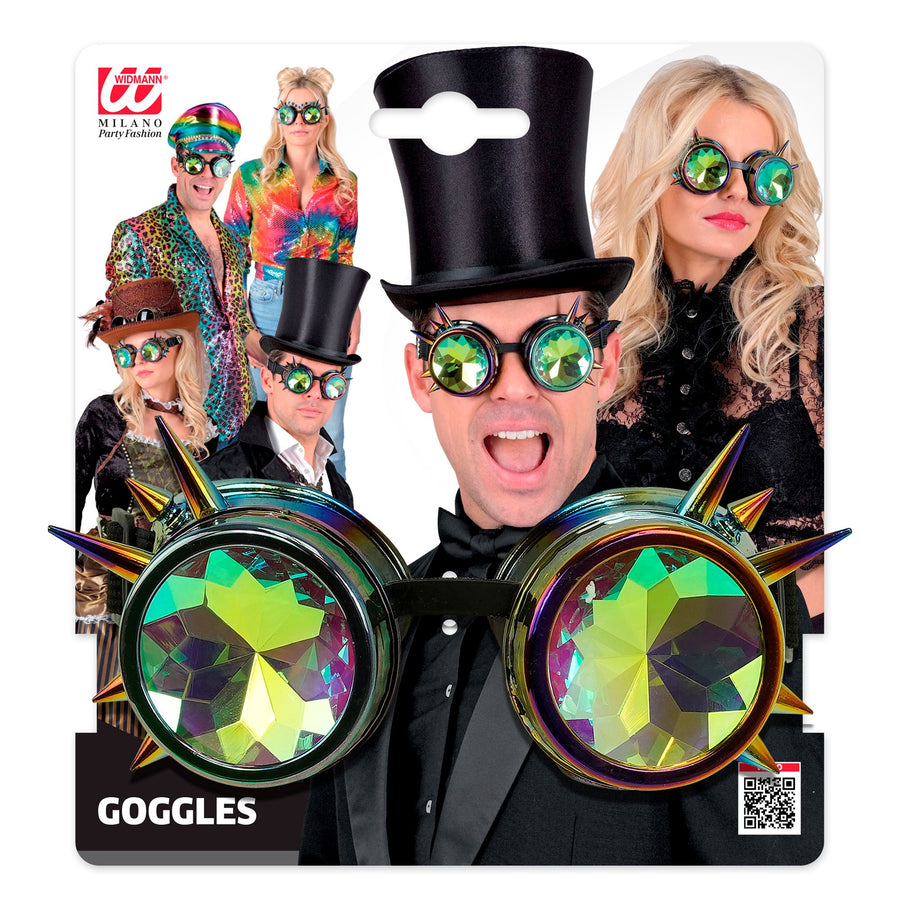 Kaleidoskopische Steampunk-Brille von Widmann – Detailansicht